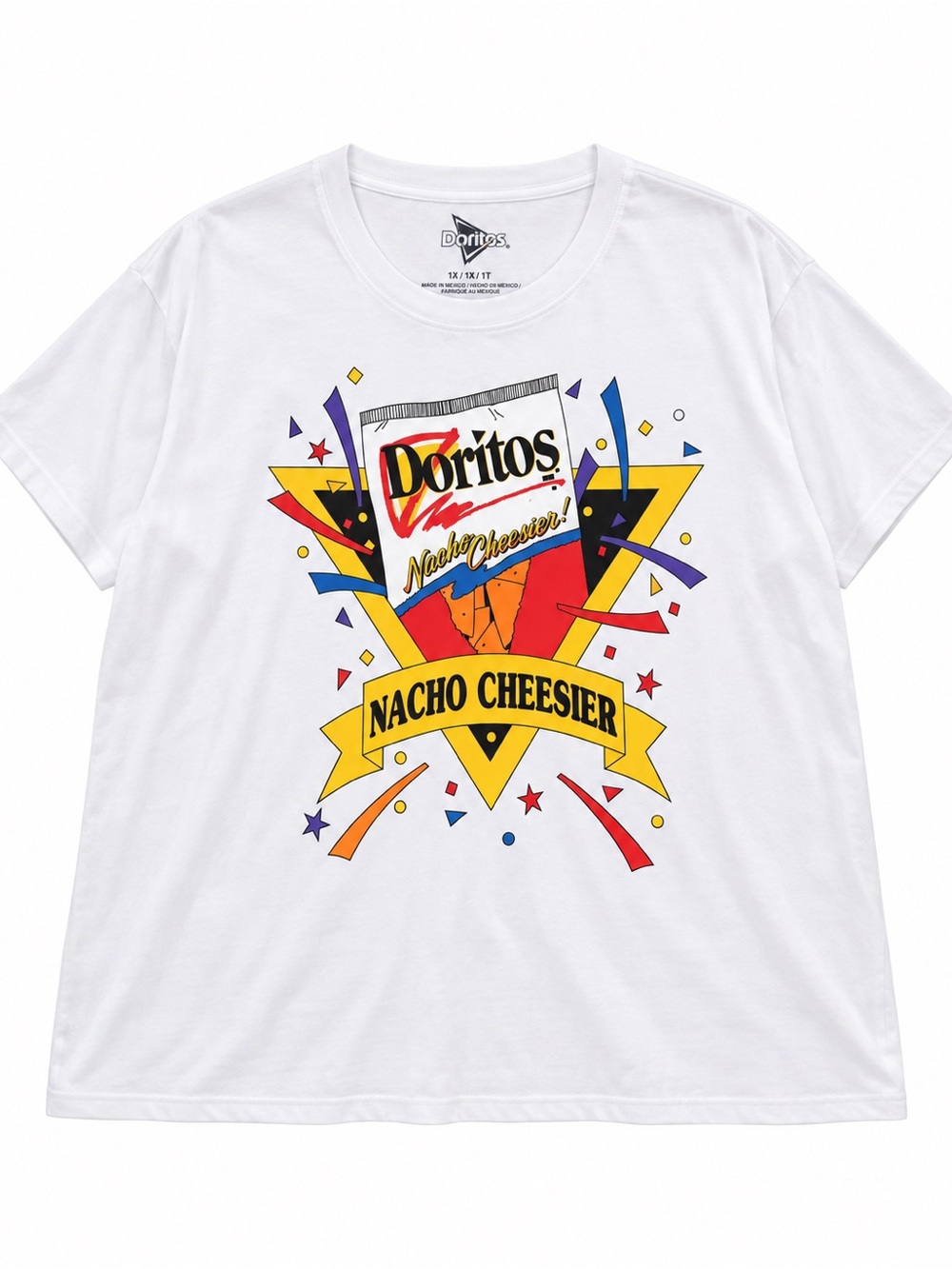 Women’s Doritos Nacho Cheesier Graphic T-Shirt White Plus Size 1X Retro Tee